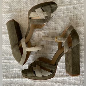 Michael Kors Annaliese Platform Micro Suede Peep Toe With Box